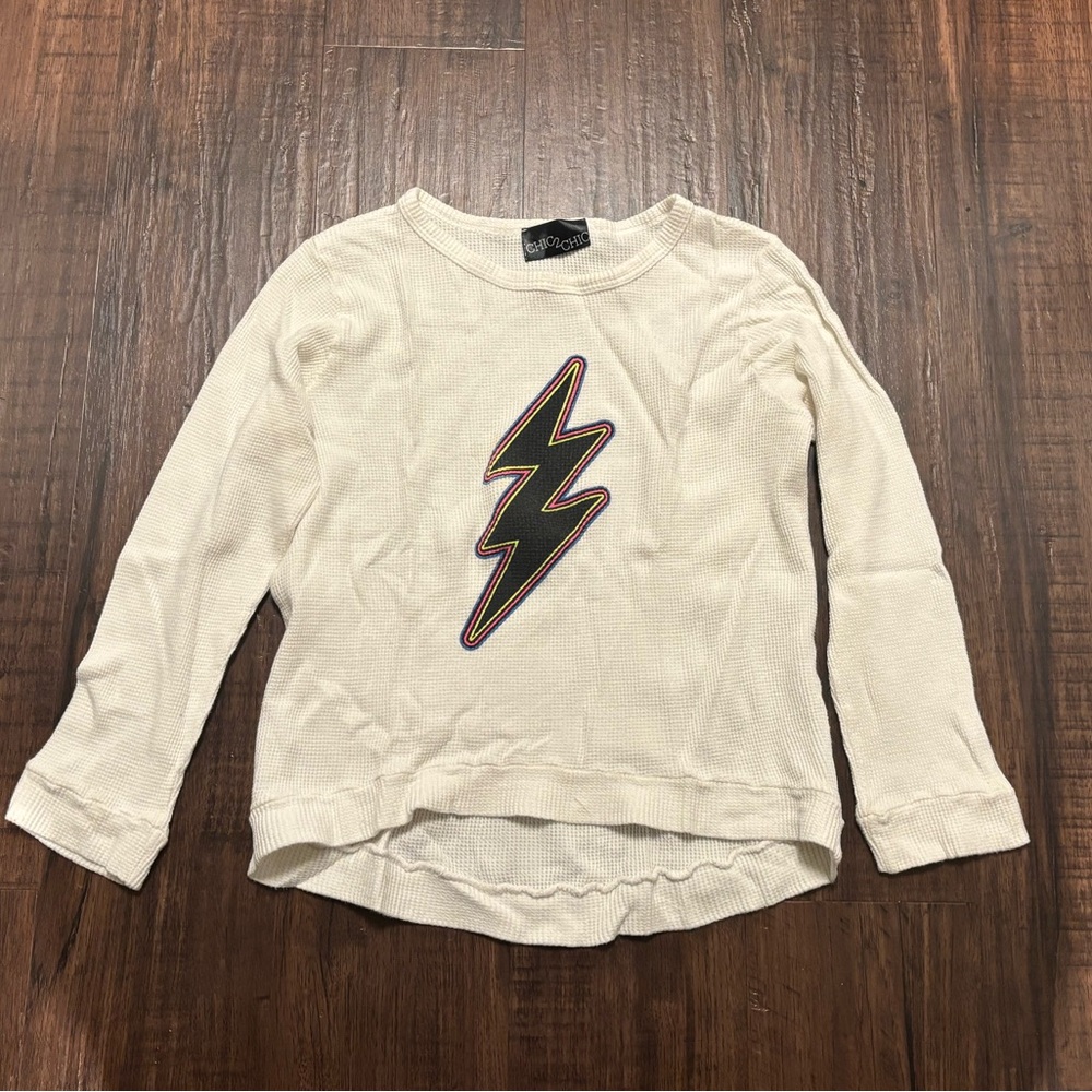 Chic 2 Chic Long Sleeve Thermal Waffle Shirt girls M
